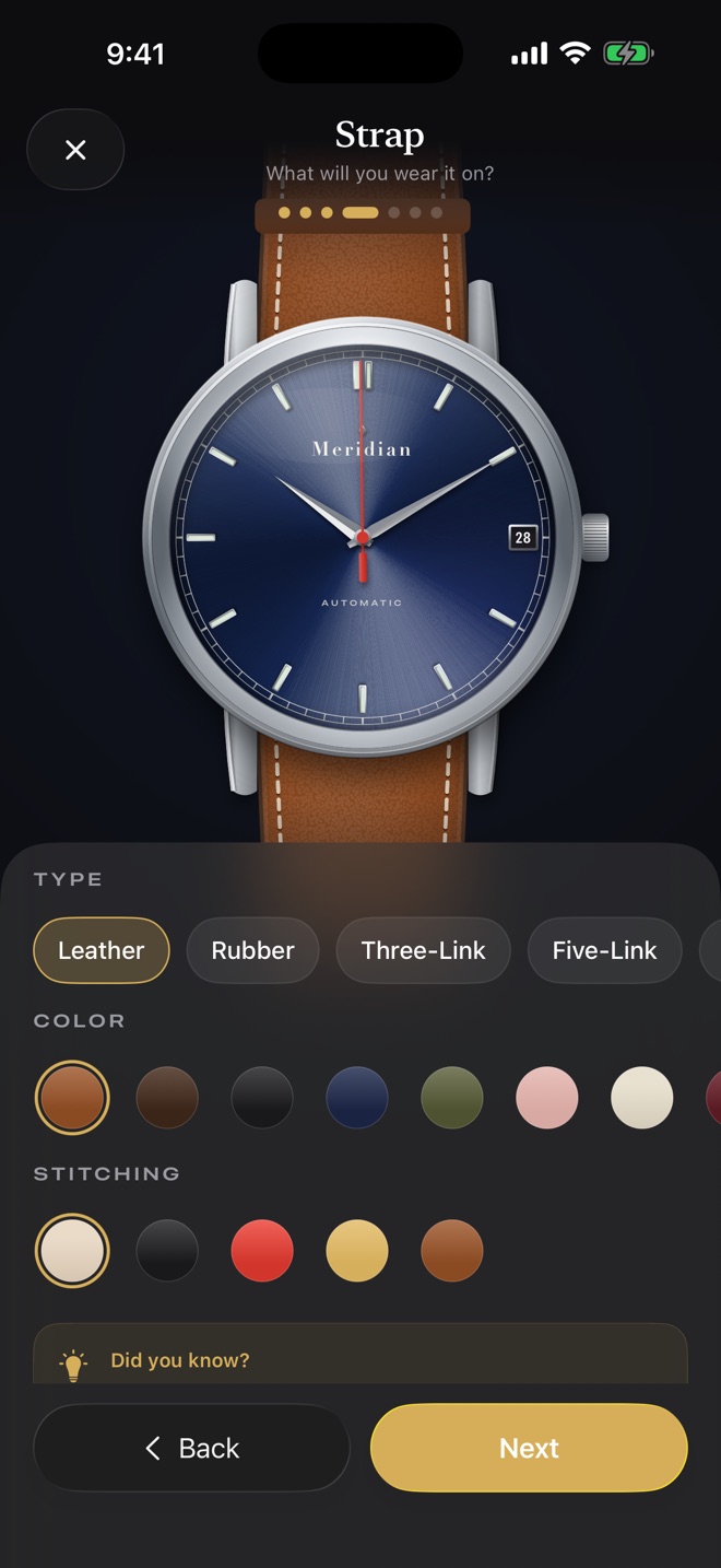 The strap step of the Mecha Watch builder